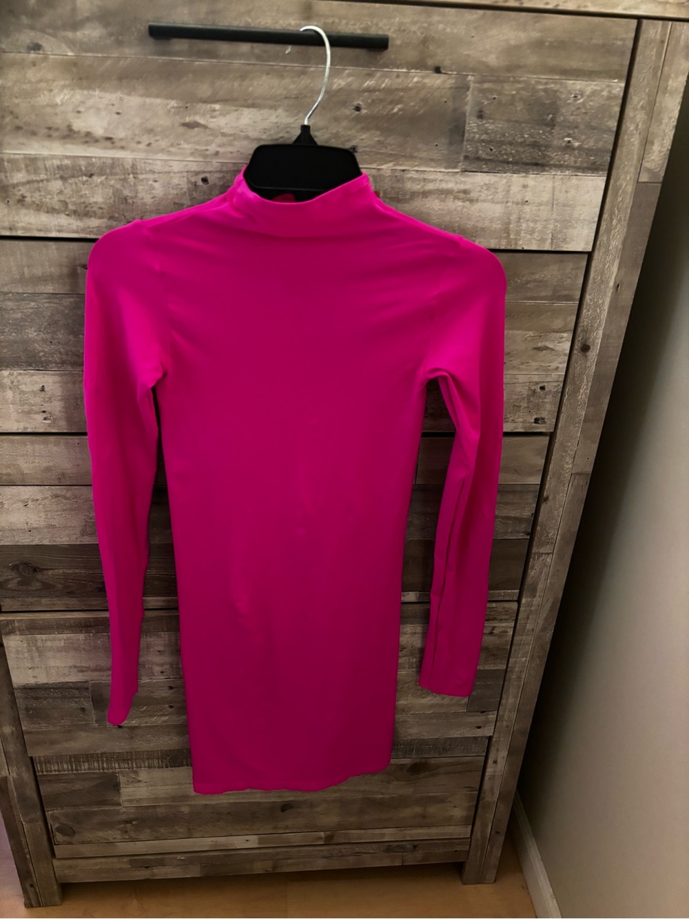 SKIMS Long Sleeve Mock Neck Dress - Hot Pink